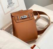 Uubags Hermes Hac a Dos PM backpack in tan with silver buckle 18x28x8cm - 4