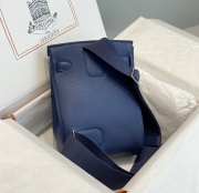 Uubags Hermes Hac a Dos PM backpack in navy blue with silver buckle 18x28x8cm - 3