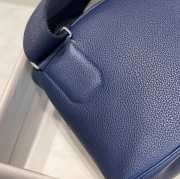 Uubags Hermes Hac a Dos PM backpack in navy blue with silver buckle 18x28x8cm - 2