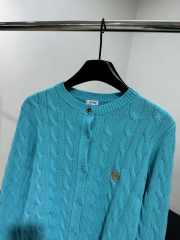 Uubags Loewe Cardigan in turquoise lightweight cotton - 5