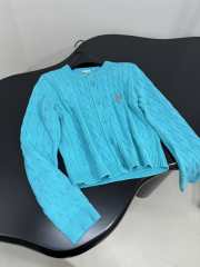 Uubags Loewe Cardigan in turquoise lightweight cotton - 4