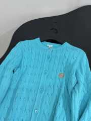 Uubags Loewe Cardigan in turquoise lightweight cotton - 3