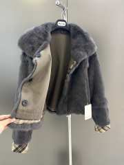 Uubags MaxMara Short Faux Fur Jacket in Charcoal Grey - 5