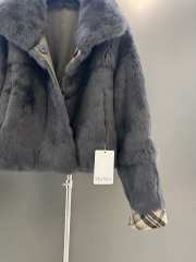 Uubags MaxMara Short Faux Fur Jacket in Charcoal Grey - 3