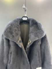 Uubags MaxMara Short Faux Fur Jacket in Charcoal Grey - 2