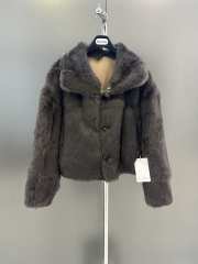 Uubags MaxMara Short Faux Fur Jacket in Medium Gray - 1