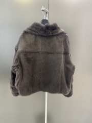 Uubags MaxMara Short Faux Fur Jacket in Medium Gray - 4