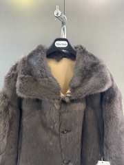 Uubags MaxMara Short Faux Fur Jacket in Medium Gray - 2