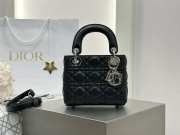 Uubags Mini Lady Dior Bag Black Cannage Lambskin With Silver Hardware 17x15x7cm - 1