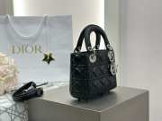 Uubags Mini Lady Dior Bag Black Cannage Lambskin With Silver Hardware 17x15x7cm - 6