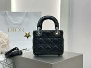 Uubags Mini Lady Dior Bag Black Cannage Lambskin With Silver Hardware 17x15x7cm - 5