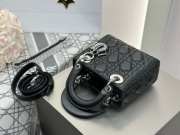 Uubags Mini Lady Dior Bag Black Cannage Lambskin With Silver Hardware 17x15x7cm - 4