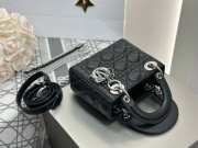 Uubags Mini Lady Dior Bag Black Cannage Lambskin With Silver Hardware 17x15x7cm - 3