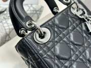 Uubags Mini Lady Dior Bag Black Cannage Lambskin With Silver Hardware 17x15x7cm - 2