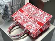 Uubags Christian Dior Book Tote Bag Toile de Jouy Soleil Embroidery In Red 36x28x16cm - 6