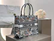 Uubags Dior Lucky Medium Book Tote Bag Multicolor Dior Flowers Calendar Allover Embroidery 36x27.5x16.5cm - 6