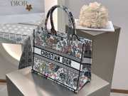 Uubags Dior Lucky Medium Book Tote Bag Multicolor Dior Flowers Calendar Allover Embroidery 36x27.5x16.5cm - 5