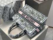 Uubags Christian Dior Book Tote Bag 36cm Jardin d’Hiver Embroidery in Pink and Green 36x28x16cm - 6