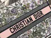 Uubags Christian Dior Book Tote Bag 36cm Jardin d’Hiver Embroidery in Pink and Green 36x28x16cm - 5