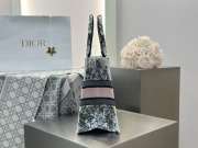 Uubags Christian Dior Book Tote Bag 36cm Jardin d’Hiver Embroidery in Pink and Green 36x28x16cm - 3