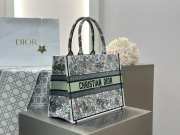 Uubags Christian Dior Book Tote Bag 36cm Jardin d'Hiver Embroidery in Green 36x28x16cm - 6
