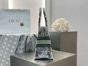 Uubags Christian Dior Book Tote Bag 36cm Jardin d'Hiver Embroidery in Green 36x28x16cm - 5