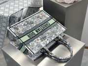 Uubags Christian Dior Book Tote Bag 36cm Jardin d'Hiver Embroidery in Green 36x28x16cm - 4