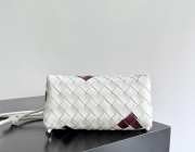 Uubags Bottega Veneta Pouch Intrecciato Concert In Chalk/Dark red 18.5x11.5x8.5cm - 6