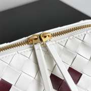 Uubags Bottega Veneta Pouch Intrecciato Concert In Chalk/Dark red 18.5x11.5x8.5cm - 2