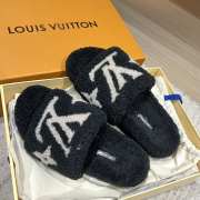 Uubags Louis Vuitton Shearling Printed Slides In Black - 1