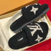 Uubags Louis Vuitton Shearling Printed Slides In Black - 6