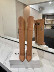 Uubags Givenchy Shark Lock Knee-High Boots in Brown Leather - 6