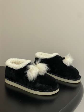 Uubags Miu Miu Suede and shearling mules in black