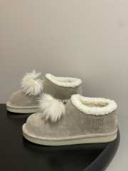 Uubags Miu Miu Suede and shearling mules in grey - 4