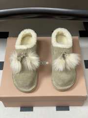 Uubags Miu Miu Suede and shearling mules in grey - 3