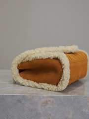 Uubags YSL Envelope Small Shearling Suede Shoulder Bag In Tan 21x13x6cm - 3