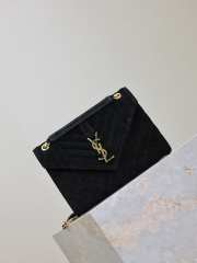 Uubags YSL Envelope suede leather bag in black gold buckle 24x17.5x6cm - 4