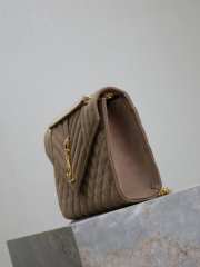 Uubags YSL Envelope suede leather bag in taupe beige gold buckle 24x17.5x6cm - 3