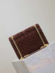 Uubags YSL Envelope suede leather bag in dark brown gold buckle 24x17.5x6cm - 6