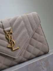 Uubags YSL Small Envelope suede leather bag in grey gold buckle 21x13x6cm - 6