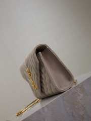 Uubags YSL Small Envelope suede leather bag in grey gold buckle 21x13x6cm - 4