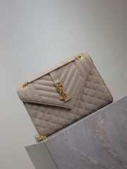 Uubags YSL Envelope suede leather bag in grey gold buckle 24x17.5x6cm - 6