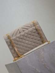 Uubags YSL Envelope suede leather bag in grey gold buckle 24x17.5x6cm - 5