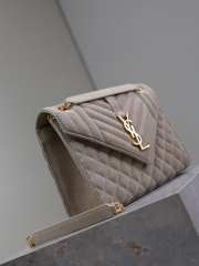 Uubags YSL Envelope suede leather bag in grey gold buckle 24x17.5x6cm - 4