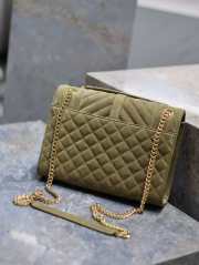 Uubags YSL Small Envelope suede leather bag in green gold buckle 21x13x6cm - 2