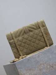 Uubags YSL Envelope suede leather bag in green gold buckle 24x17.5x6cm - 4