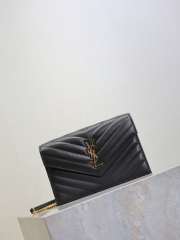 Uubags YSL small Cassandre Envelope chain wallet in black lambskin 19x12.5x3.5cm - 5