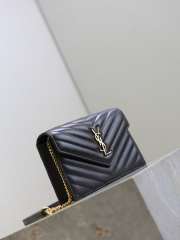 Uubags YSL small Cassandre Envelope chain wallet in black lambskin 19x12.5x3.5cm - 4