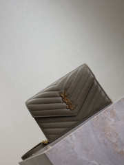 Uubags YSL small Cassandre Envelope chain wallet in olive wood lambskin 19x12.5x3.5cm - 6