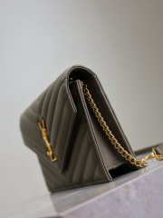 Uubags YSL small Cassandre Envelope chain wallet in olive wood lambskin 19x12.5x3.5cm - 4